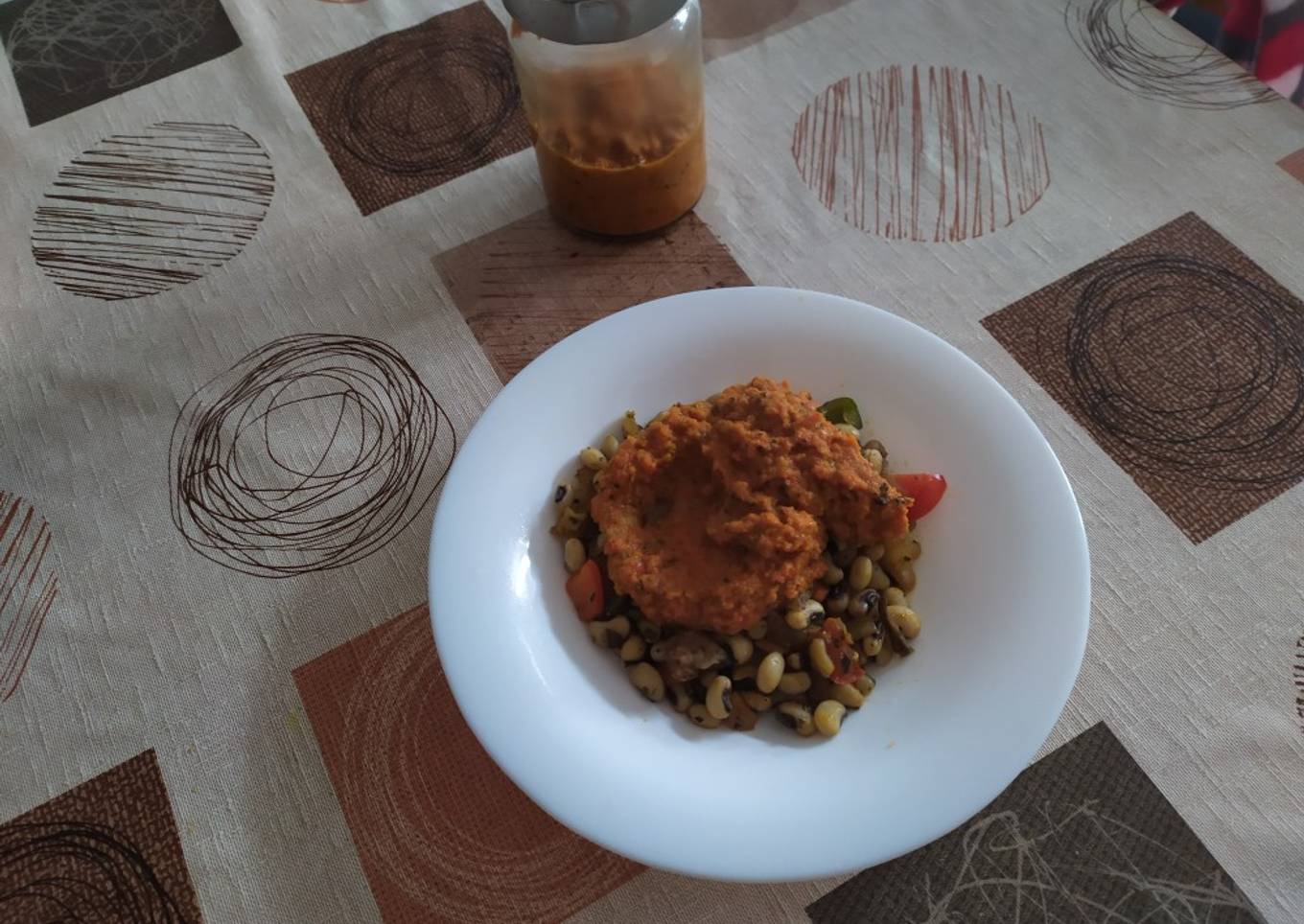 Judías de carilla con boloñesa vegana