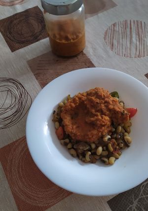 Una foto de Judías de carilla con boloñesa vegana