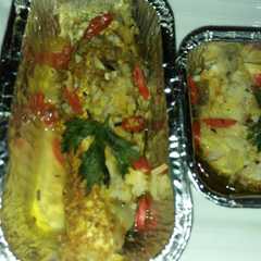 A picture of Ikan kakap kukus (menu diet).