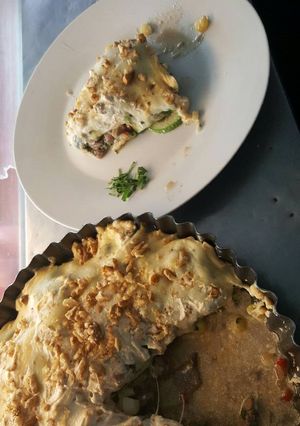 Una foto de Pastel de acelga con zapallo italiano