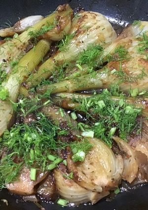 Une photo de Fenouils braisés au jus de porc