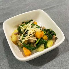 A picture of Gnocchi with Butternut Squash and Italian Sausage.