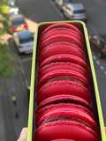 Raspberry and Chocolate Macarons