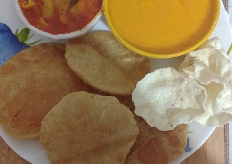 Recipe of Super Quick Homemade Aloo Puri Aam Ras