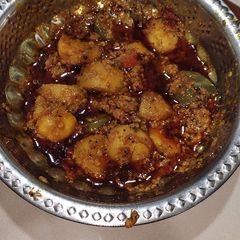Bharela ringan batata stuffed baingan aloo A picture of Bharela ringan batata stuffed baingan aloo.