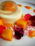 Mango and Raspberry Panna cotta