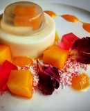 Mango and Raspberry Panna cotta