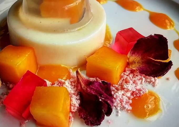 Recipe of Homemade Mango and Raspberry Panna cotta for Lunch Food