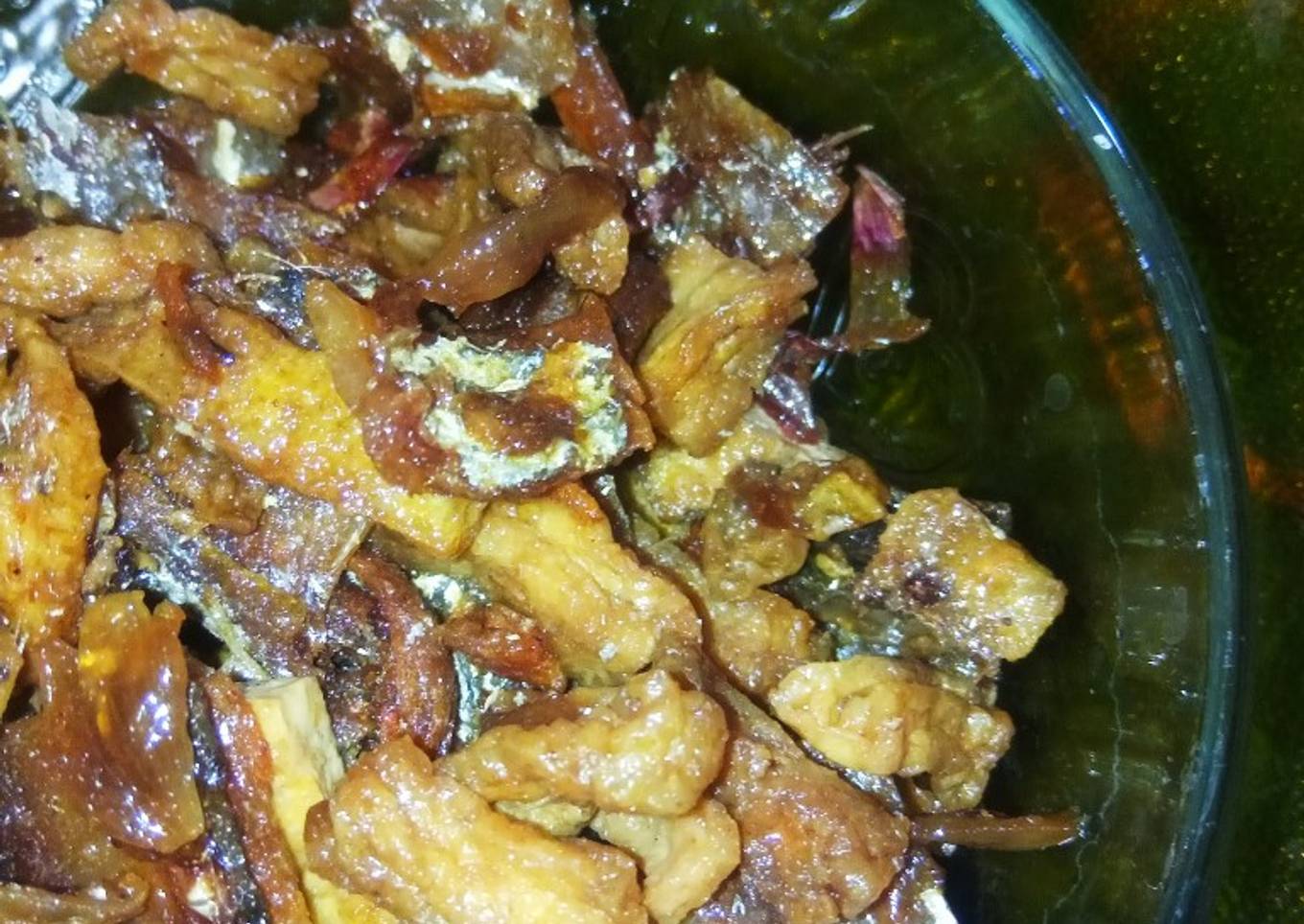 Orek tahu ikan asin (tidak asin)