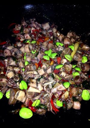 Foto resep Tumis cumi asin &pete