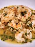 Garlic shrimp and bread