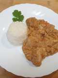 Maafé (o mafé) de pollo. Comida Senegal