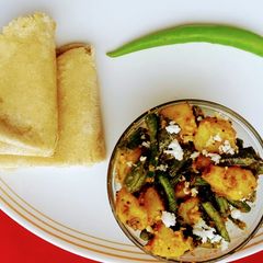 A picture of Potato beans coconut sabzi.