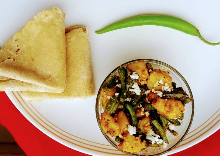 Recipe of Homemade Potato beans coconut sabzi