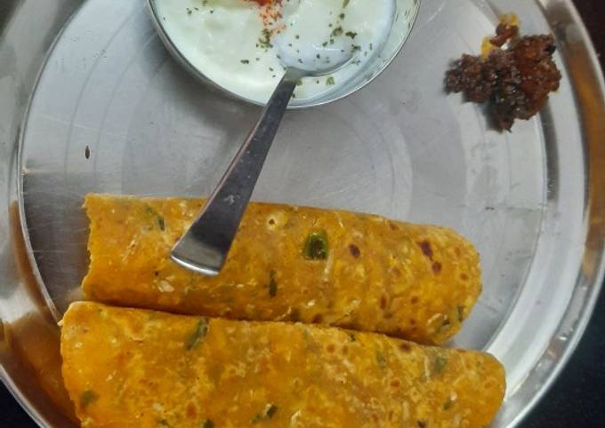 Recipe of Perfect Mooli Kaddu Thepla Healthy Breakfast