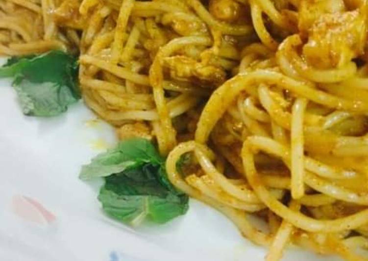 Recipe of Homemade Tandori chicken spaghetti