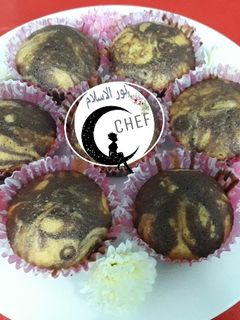 صورة لوصفة كب كيك رخامي