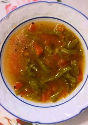 Una foto de Sopa de nopales