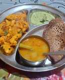 Calcium rich Ragi dosa with peanut & coriander chutney