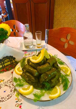 A picture of Grandma's Stuffed Grape Leaves (Dolmadakia).