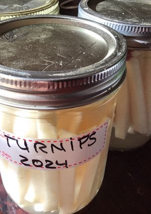 A picture of California Farm Pickled Turnip Sticks.