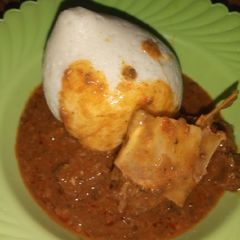 A picture of Maize-Semolina Swallow with Busasshen Kubewa.