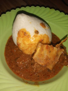 A picture of Maize-Semolina Swallow with Busasshen Kubewa.