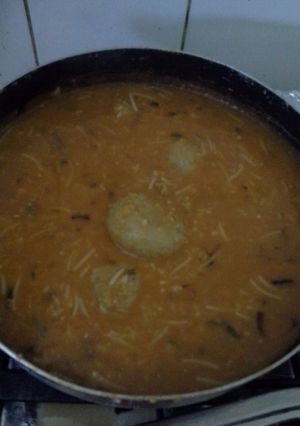 صورة لوصفة شوربة العدس  بكبة الجريش
