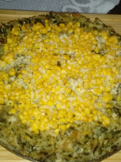 Una foto de Pastel de arroz, acelga y choclo