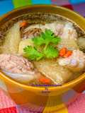 เยื่อไผ่ตุ๋นเห็ดหอมกระดูกหมู