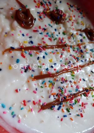 Una foto de Postre de vainilla