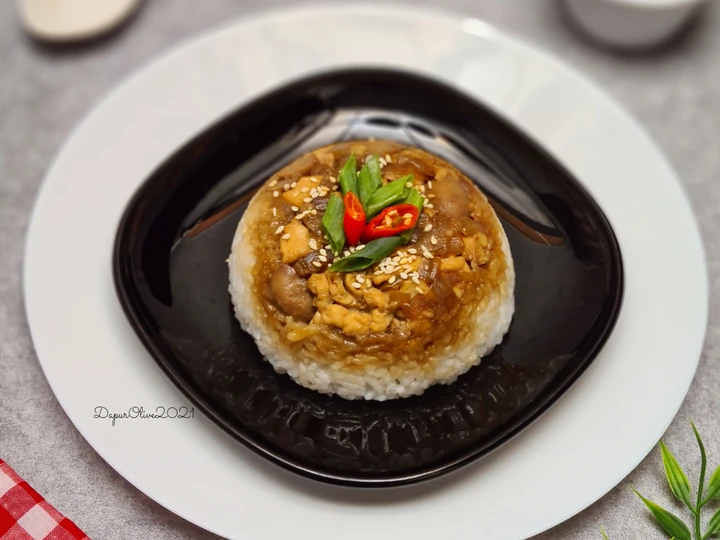 Cara Gampang Membikin Resep  Nasi Tim Ayam Jamur Praktis yang Enak Banget, Sempurna