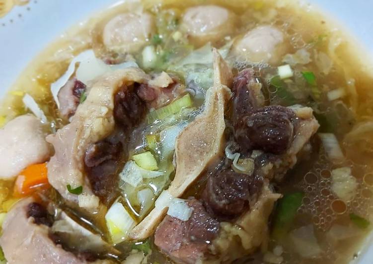 Resep Oxtail Soup extra Bakso, Lezat Sekali