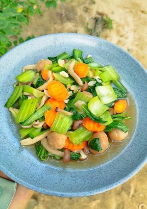 Foto resep Tumis Jamur Pakcoy Wortel