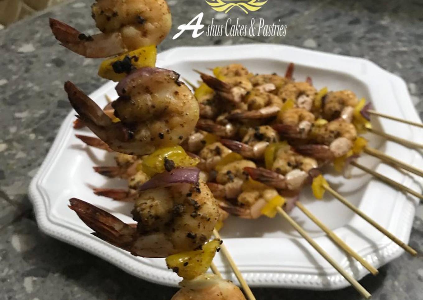 Skewer shrimp Recipe #4weekschallenge #idilfitrichallange