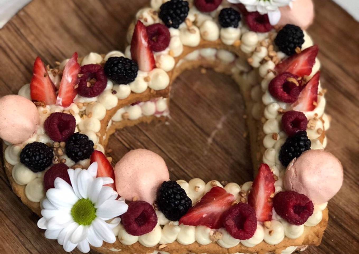 Number cake en forme de cœur