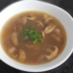 A picture of Mushroom corn garlic soup.