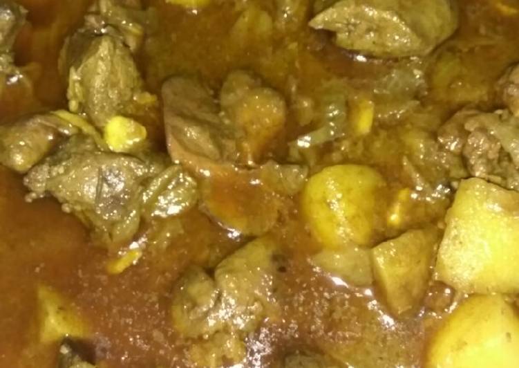 Steps to Make Quick MATTE(chicken liver) CURRY