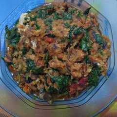 A picture of Sambal Ikan Pe (Pari) Asap / Ikan Panggang.
