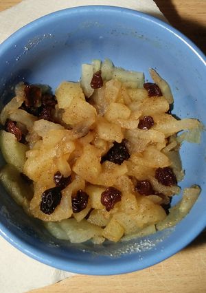 Una foto de Postre de manzana universitario