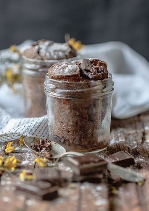 Una foto de Vasitos de brownie de chocolate