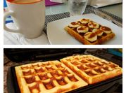 Una foto de waffle de avena
