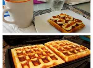 Una foto de Waffles de avena