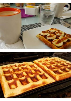Una foto de Waffles de avena