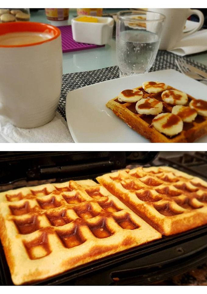 Una foto de Waffles de avena