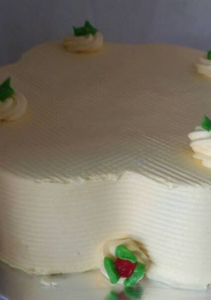 A picture of Butter scrotch with cherris cake.