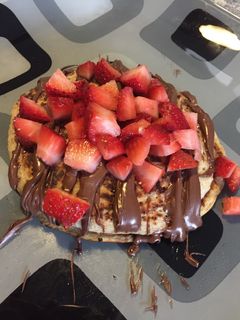 Una foto de Pancakes saludables de manzana y canela