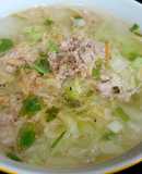 Canh bắp cải thịt xay tép khô