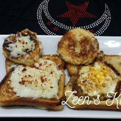 A picture of Egg and Cheese in a Bread.