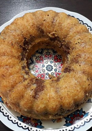عکسی از دستور کیک ماست دو رنگ